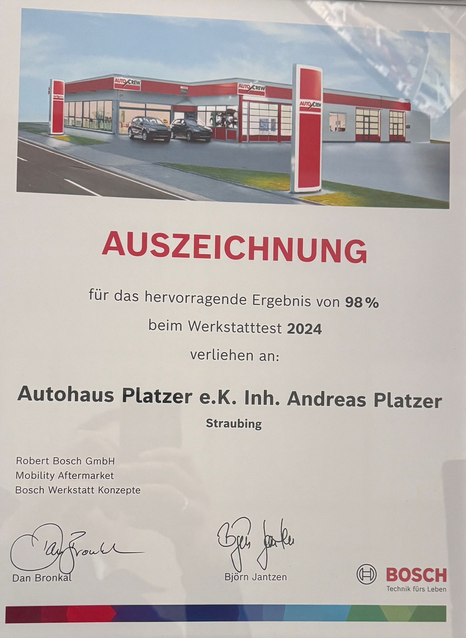 Ausgezeichnete Qualität – Werkstatttest von BOSCH mit 98% bestanden!